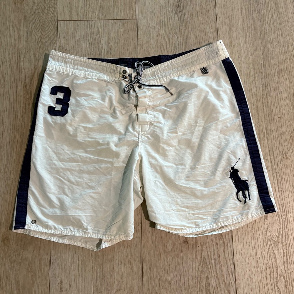 Polo Ralph Lauren Swim Shorts Big Pony Number 3 Lined Trunks Size XL